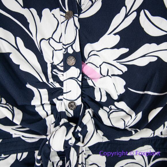 New! White House Black Market Matte Jersey Ruched Tie-Front Midi Dress, size 6 - Picture 13 of 16